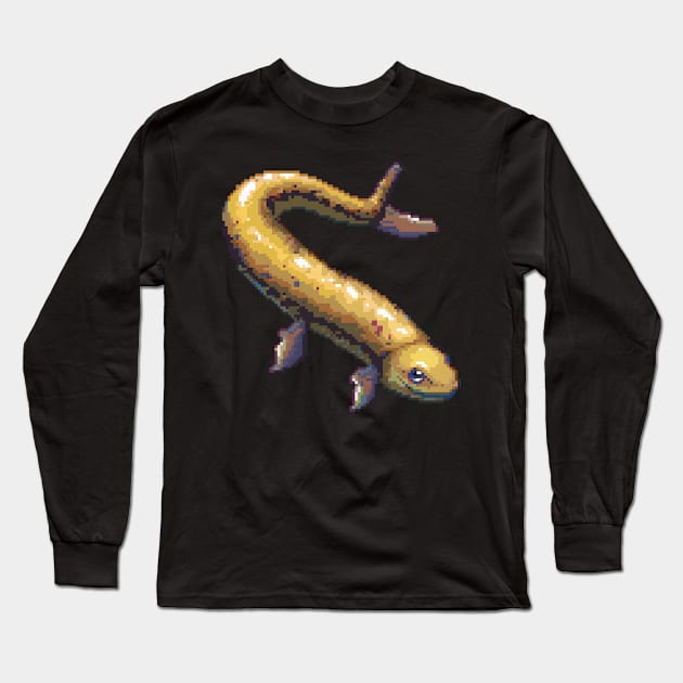 Pixel Eel Long Sleeve T-Shirt by Animal Sphere